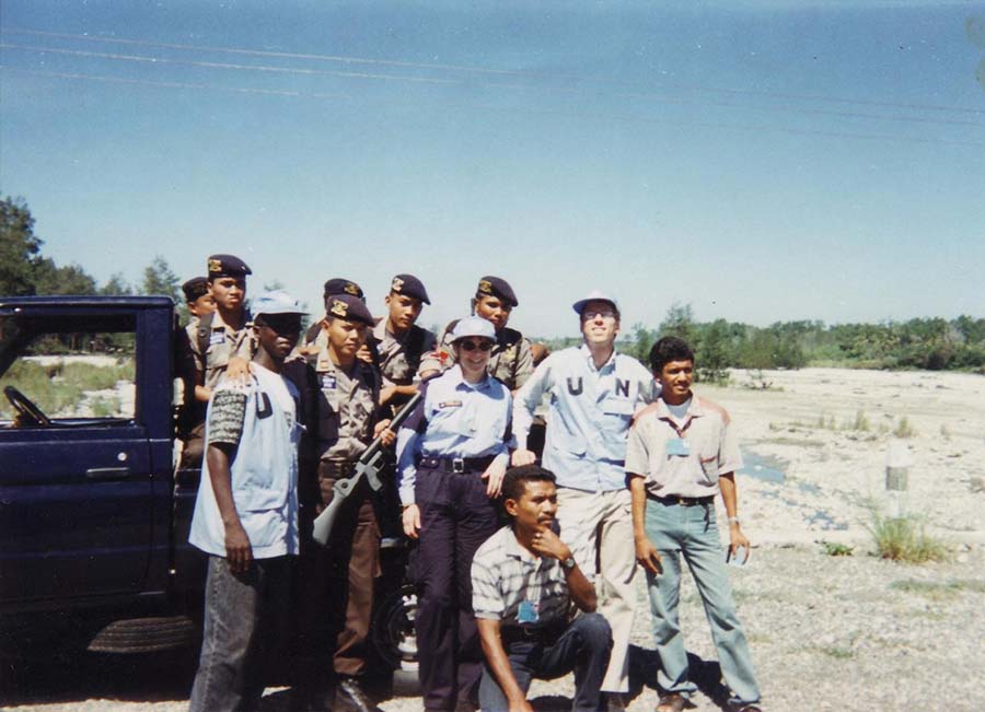 When traveling to remote villages, Indonesia provided an armed escort.