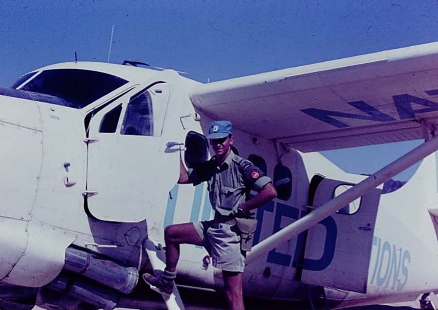 Flying Officer Mayer with DeHavilland Otter, Egypt, 1964.