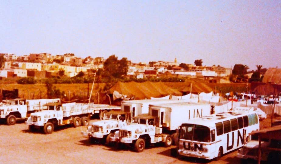 Canadian logistics transport section, Ismailia in background.