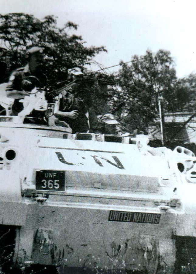 Le véhicule blindé de reconnaissance Lynx dans lequel j'ai patrouillé à Chypre en 1974. 